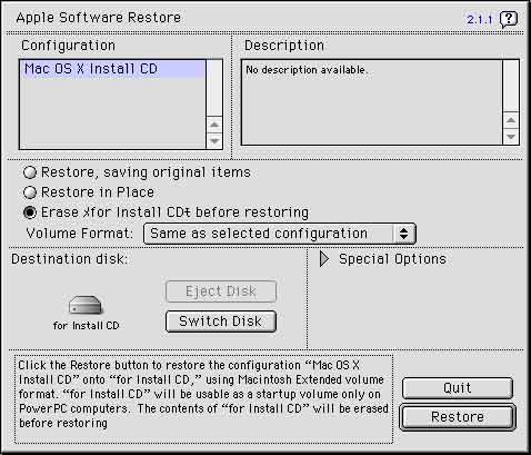Apple Software Restore